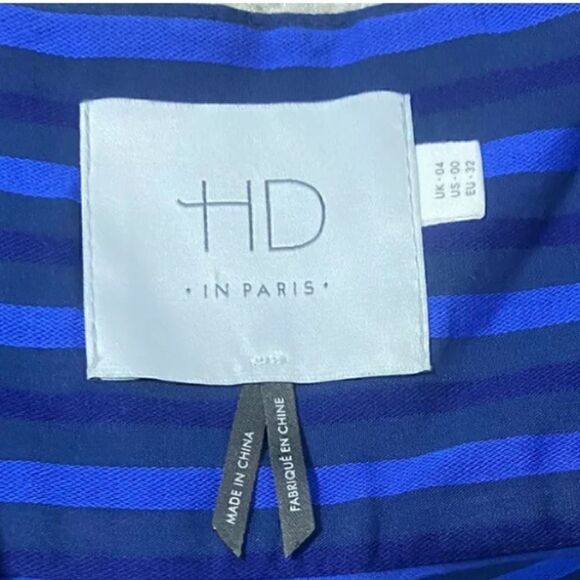 Anthropologie HD In Paris Size: 00 Cerulean Stripes Shift Short Sleeve Dress - Picture 4 of 6